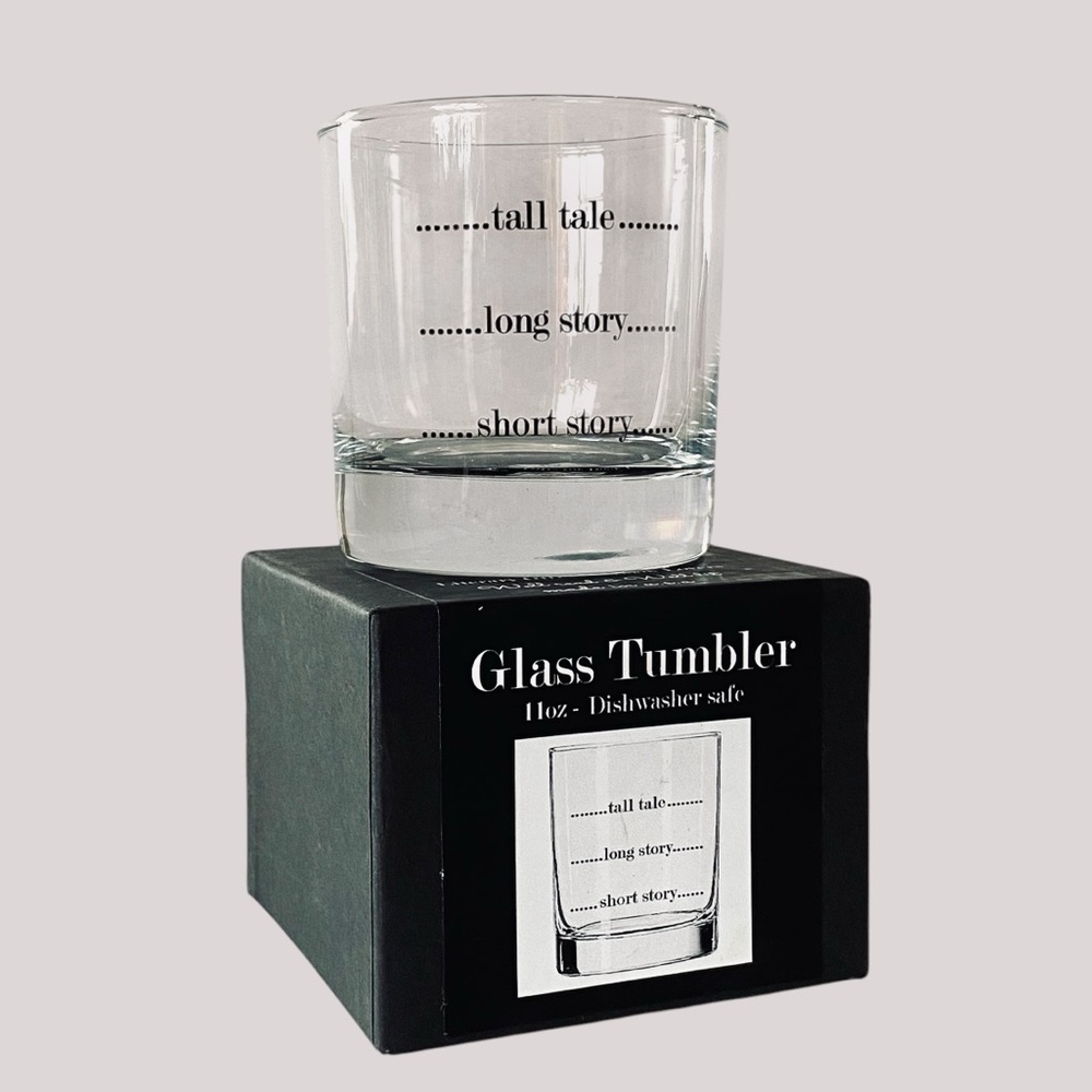 NWT Flypaper Whisky Rocks Glass Literary Gifts For Book Lovers 11oz Tall Tale